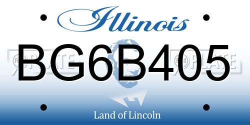 BG6B405 Illinois License Plate
