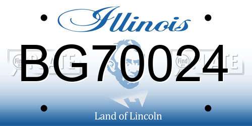 BG70024 Illinois License Plate