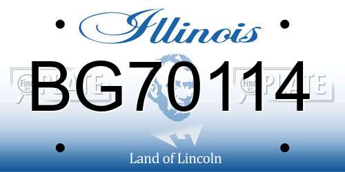 BG70114 Illinois License Plate