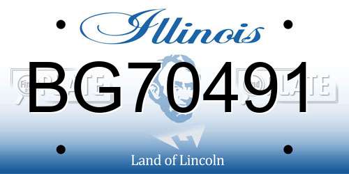 BG70491 Illinois License Plate