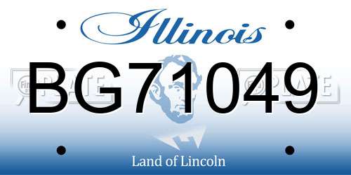 BG71049 Illinois License Plate