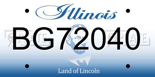 BG72040 Illinois License Plate