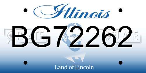 BG72262 Illinois License Plate