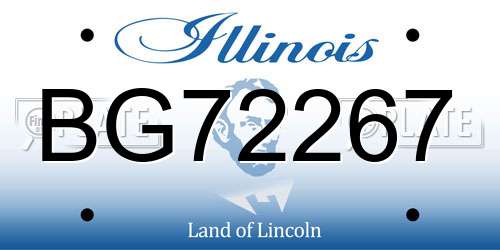 BG72267 Illinois License Plate