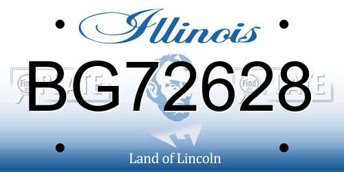 BG72628 Illinois License Plate