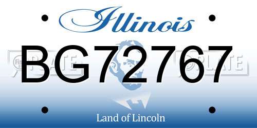 BG72767 Illinois License Plate
