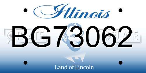 BG73062 Illinois License Plate