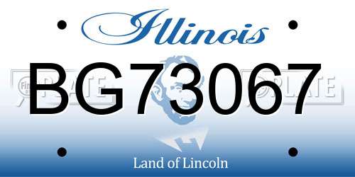 BG73067 Illinois License Plate