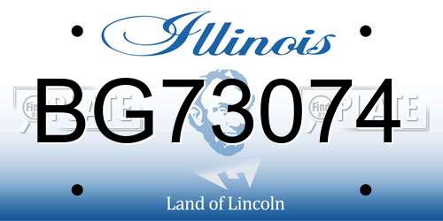 BG73074 Illinois License Plate
