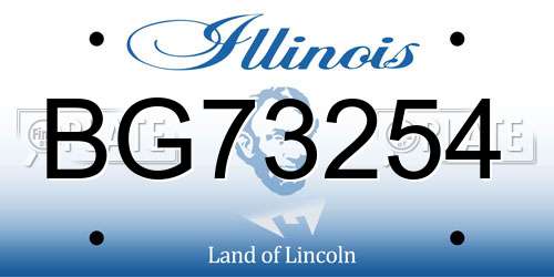BG73254 Illinois License Plate