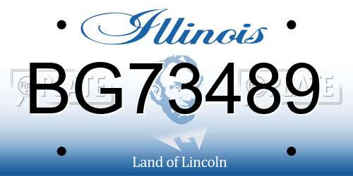 BG73489 Illinois License Plate