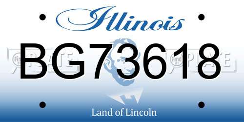 BG73618 Illinois License Plate