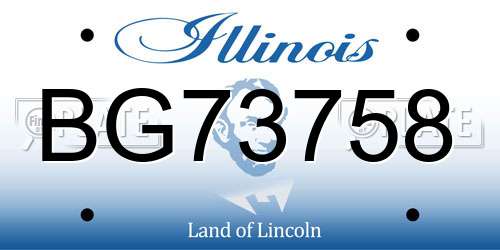 BG73758 Illinois License Plate