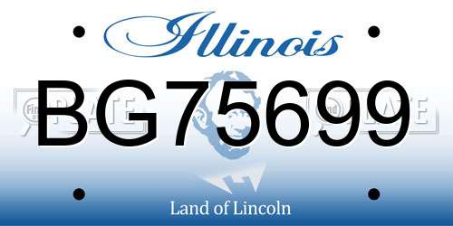 BG75699 Illinois License Plate