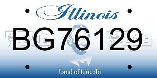BG76129 Illinois License Plate