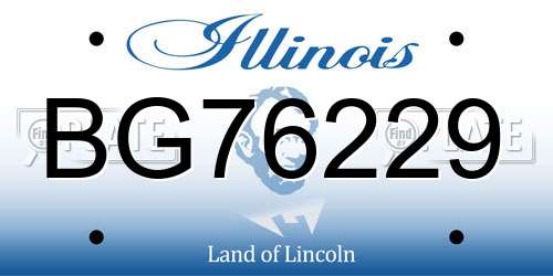 BG76229 Illinois License Plate