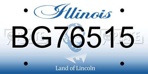BG76515 Illinois License Plate