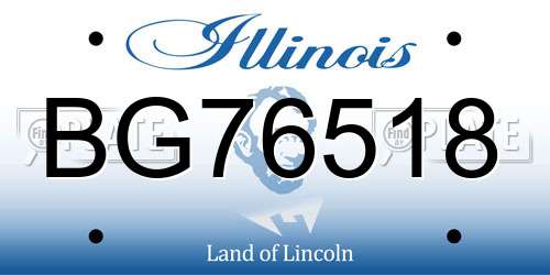 BG76518 Illinois License Plate