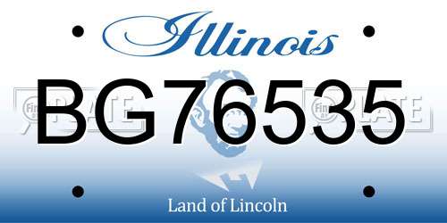 BG76535 Illinois License Plate