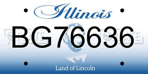 BG76636 Illinois License Plate