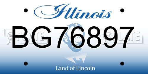 BG76897 Illinois License Plate