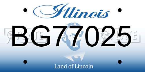 BG77025 Illinois License Plate