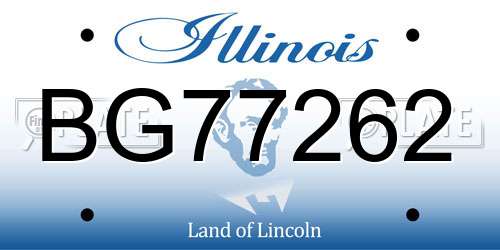 BG77262 Illinois License Plate