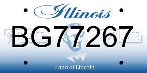 BG77267 Illinois License Plate