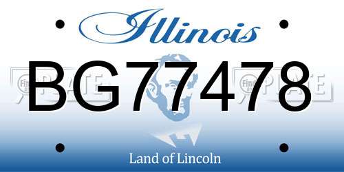 BG77478 Illinois License Plate