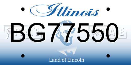 BG77550 Illinois License Plate