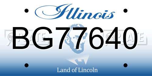 BG77640 Illinois License Plate