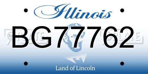 BG77762 Illinois License Plate
