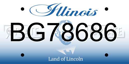 BG78686 Illinois License Plate