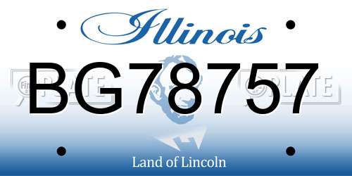 BG78757 Illinois License Plate