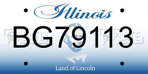 BG79113 Illinois License Plate