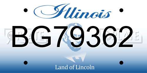 BG79362 Illinois License Plate