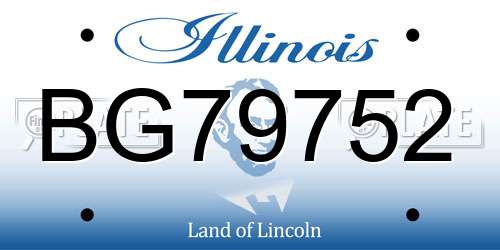 BG79752 Illinois License Plate