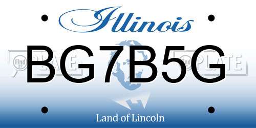 BG7B5G Illinois License Plate