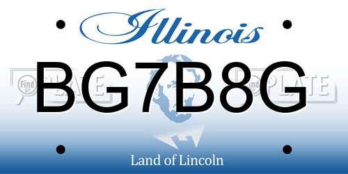 BG7B8G Illinois License Plate