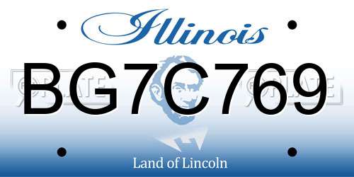 BG7C769 Illinois License Plate