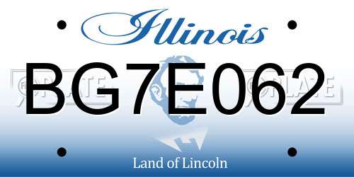 BG7E062 Illinois License Plate