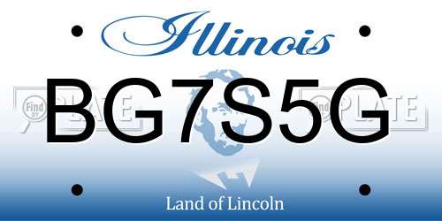 BG7S5G Illinois License Plate