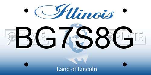 BG7S8G Illinois License Plate