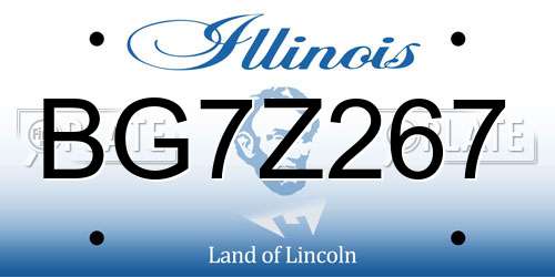 BG7Z267 Illinois License Plate