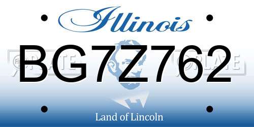 BG7Z762 Illinois License Plate