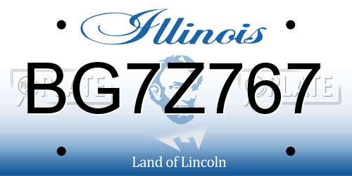 BG7Z767 Illinois License Plate