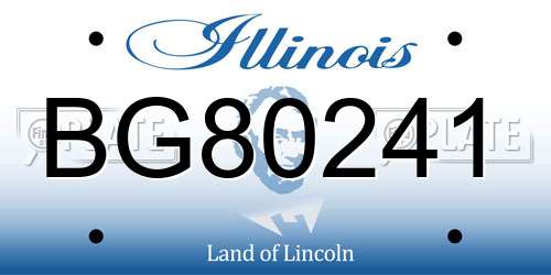 BG80241 Illinois License Plate