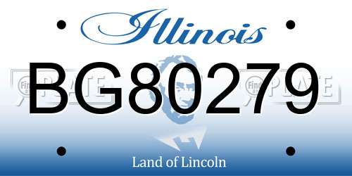 BG80279 Illinois License Plate