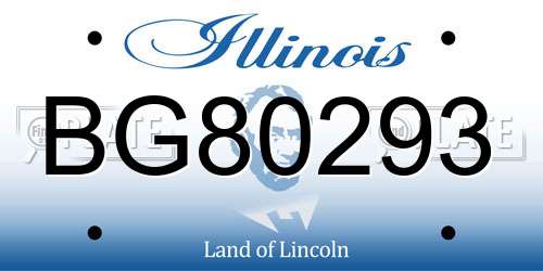 BG80293 Illinois License Plate