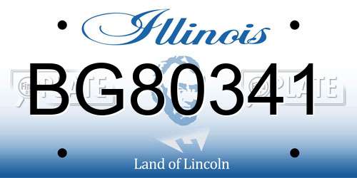 BG80341 Illinois License Plate